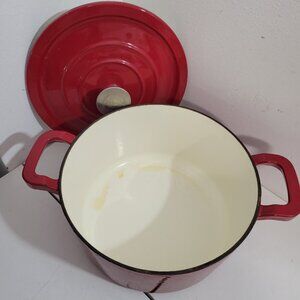 Food Network Red Cast Iron Dutch Oven or Pot with Lid
